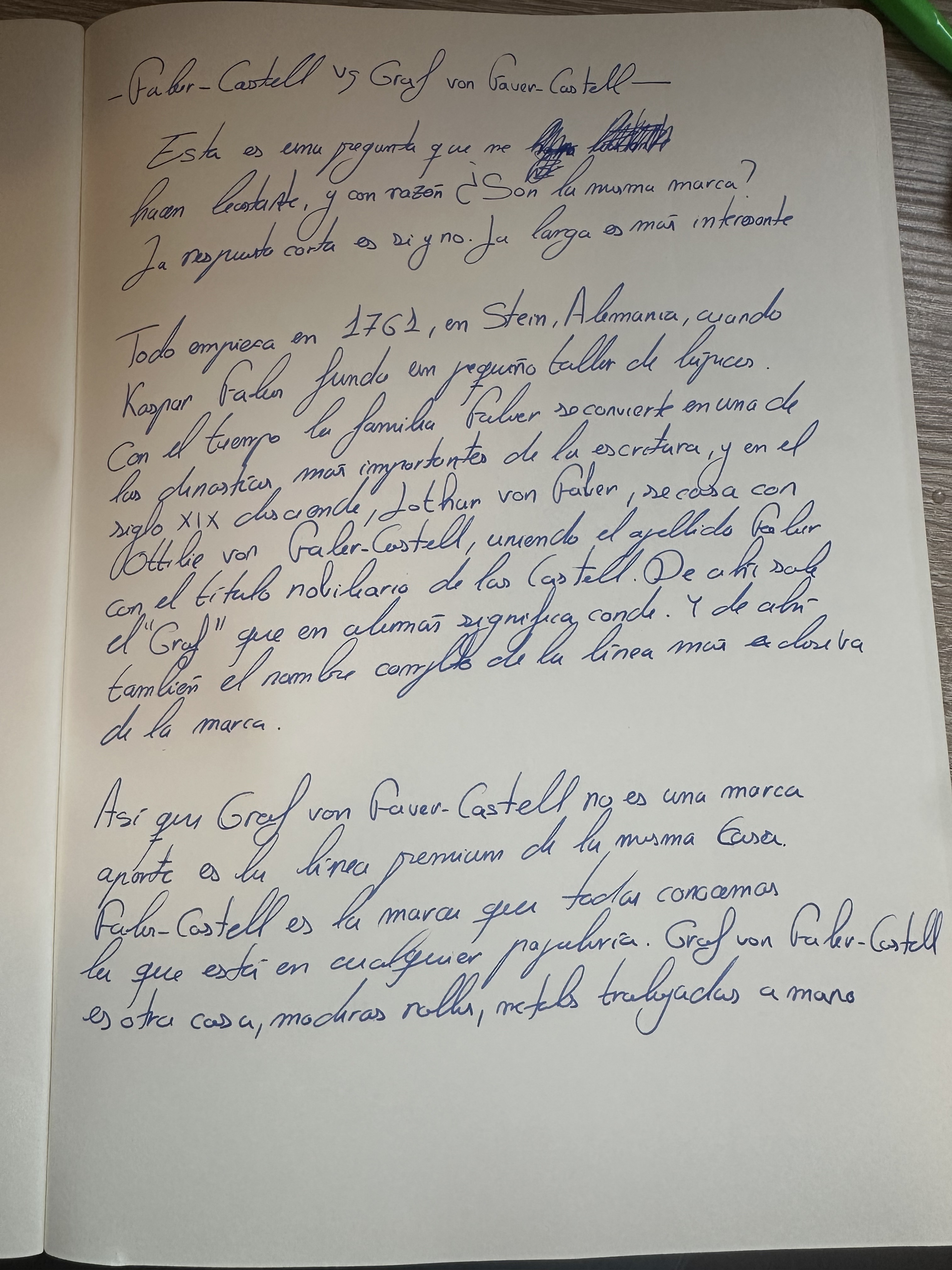 Nota manuscrita original del artículo — página 1