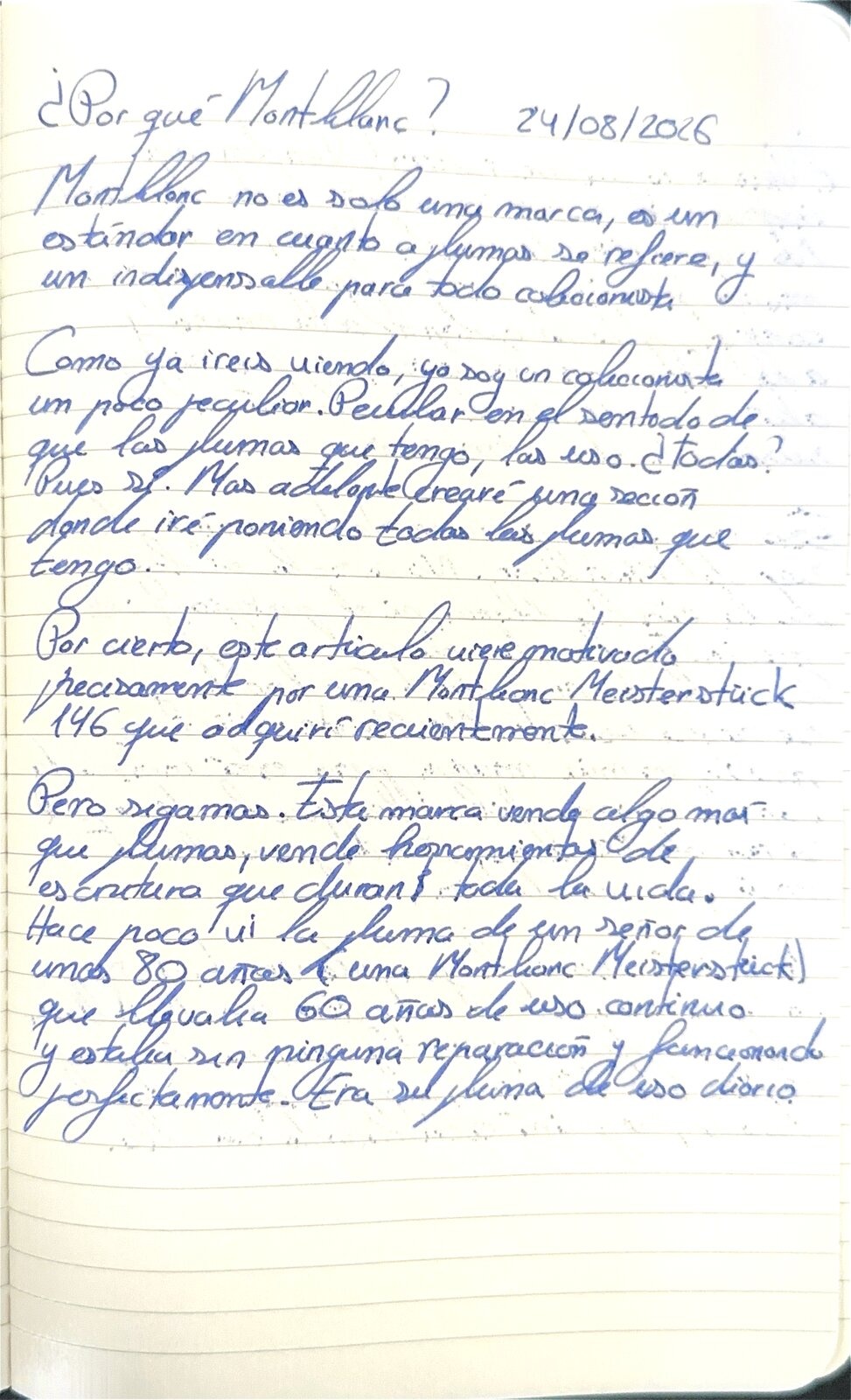 Nota manuscrita original del artículo — página 1